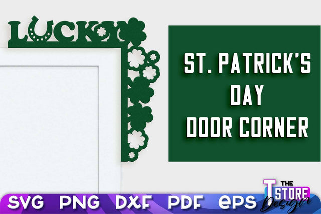 St. Patrick's Day Door Corners | Door Corners Design | SVG File SVG The T Store Design 