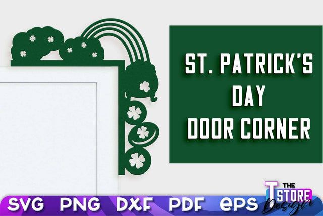 St. Patrick's Day Door Corners | Door Corners Design | SVG File SVG The T Store Design 