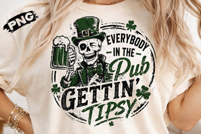 St Patricks Day Drinking Skeleton PNG Art SVG DesignDestine 