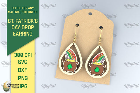 St. Patrick's Day Drop Earrings SVG Bundle. Earrings Laser Cut SVG SVG Evgenyia Guschina 