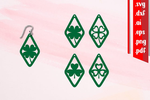 St Patrick's Day Earrings 2 SVG zafrans studio 