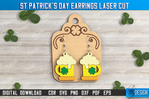 St Patrick's Day Earrings Bundle | Shamrock | St Patrick's Signs | Accessories | CNC Files SVG Fly Design 