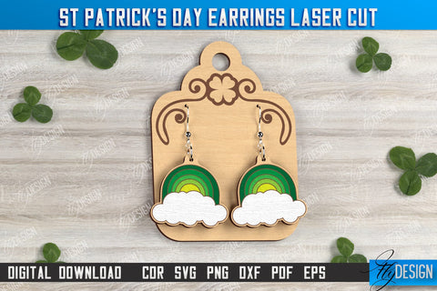 St Patrick's Day Earrings Bundle | Shamrock | St Patrick's Signs | Accessories | CNC Files SVG Fly Design 