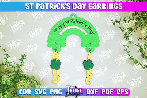 St Patrick's Day Earrings Bundle | Shamrock | St Patrick's Signs | Accessories | CNC Files SVG The T Store Design 