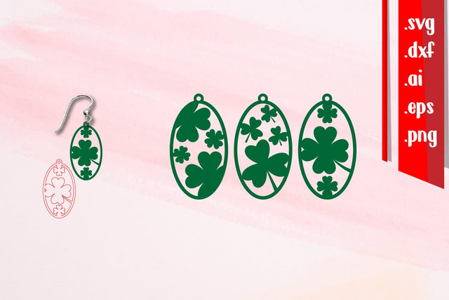 St Patrick's Day Earrings Bundle SVG zafrans studio 
