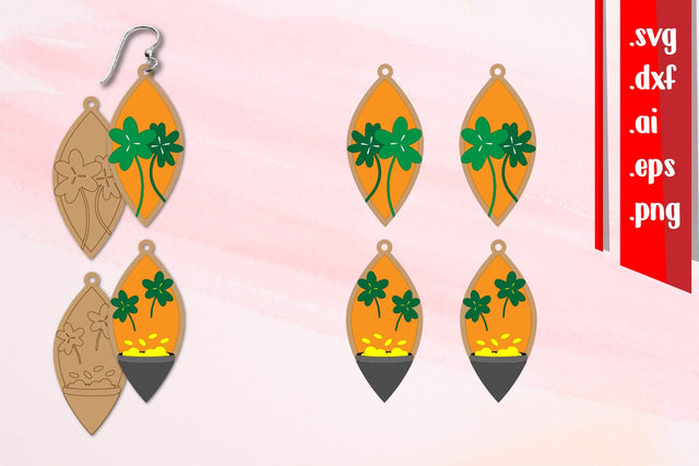 St Patrick's Day Earrings | Cut & Score SVG zafrans studio 