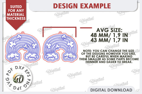 St Patricks Day Earrings Laser Cut Bundle. Lucky Charm SVG SVG Evgenyia Guschina 