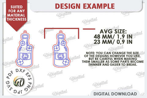 St Patricks Day Earrings Laser Cut. Lucky Charm SVG SVG Evgenyia Guschina 