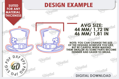 St Patricks Day Earrings Laser Cut. Lucky Charm SVG SVG Evgenyia Guschina 