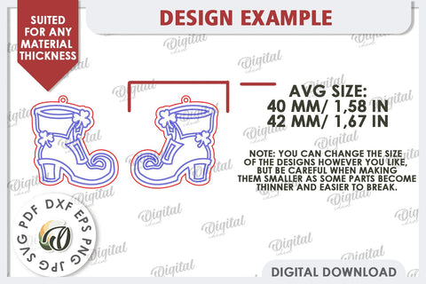 St Patricks Day Earrings Laser Cut. Lucky Charm SVG SVG Evgenyia Guschina 