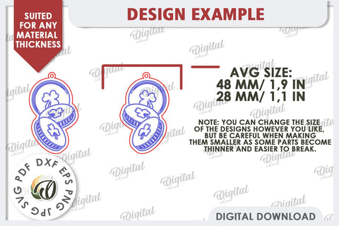 St Patricks Day Earrings Laser Cut. Lucky Charm SVG SVG Evgenyia Guschina 