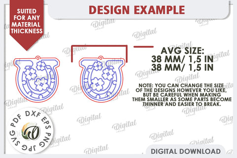 St Patricks Day Earrings Laser Cut. Lucky Charm SVG SVG Evgenyia Guschina 