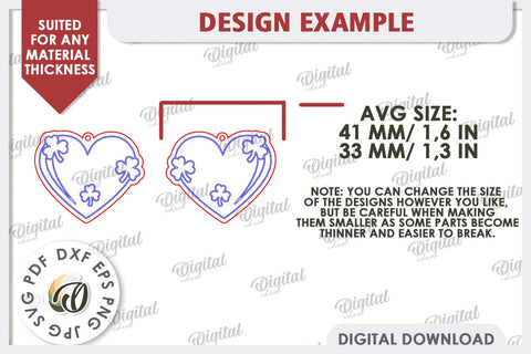 St Patricks Day Earrings Laser Cut. Lucky Charm SVG SVG Evgenyia Guschina 