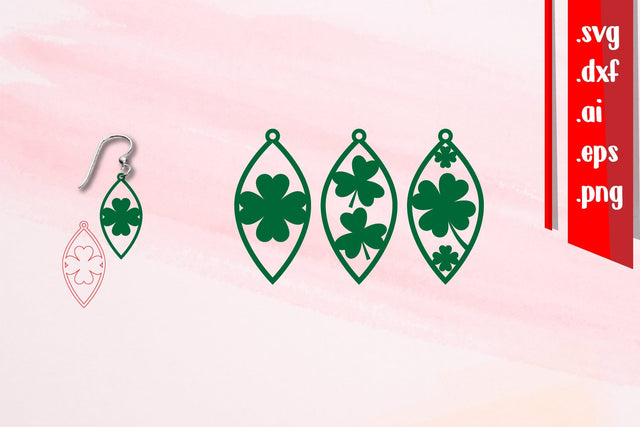 St Patrick's Day Earrings SVG zafrans studio 