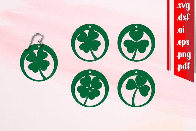 St Patrick's Day Earrings SVG zafrans studio 