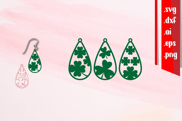 St Patrick's Day Earrings SVG zafrans studio 