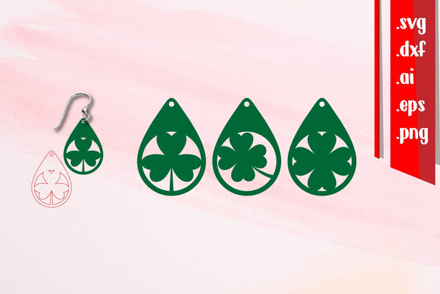 St Patrick's Day Earrings SVG zafrans studio 