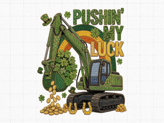 St Patricks Day Excavator PNG SVG artprintfile 