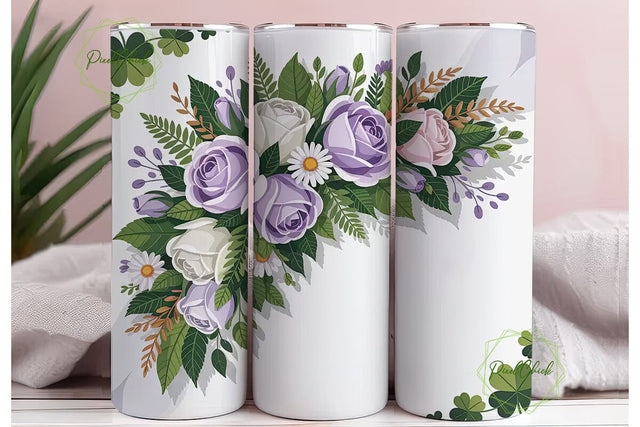 St. Patrick's Day Floral 20oz Tumbler Sublimation PixelChick 