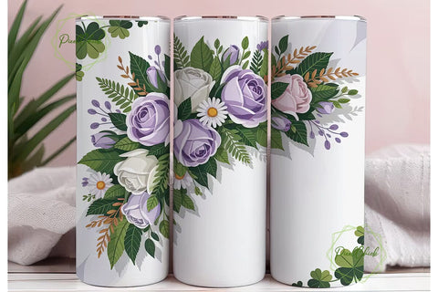 St. Patrick's Day Floral 20oz Tumbler Sublimation PixelChick 