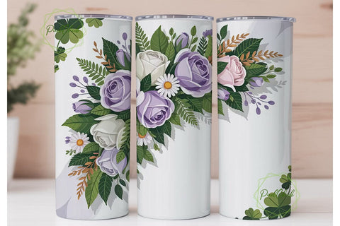 St. Patrick's Day Floral 20oz Tumbler Sublimation PixelChick 