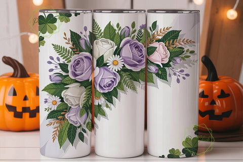 St. Patrick's Day Floral 20oz Tumbler Sublimation PixelChick 