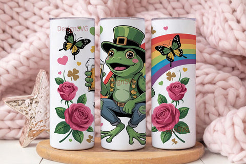 St. Patrick's Day Frog 20oz Tumbler Wrap Sublimation DesignSVG 