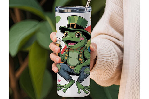 St. Patrick's Day Frog 20oz Tumbler Wrap Sublimation DesignSVG 