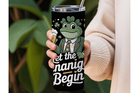 St. Patrick's Day Frog 20oz Tumbler Wrap Sublimation DesignSVG 