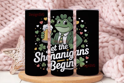 St. Patrick's Day Frog 20oz Tumbler Wrap Sublimation DesignSVG 