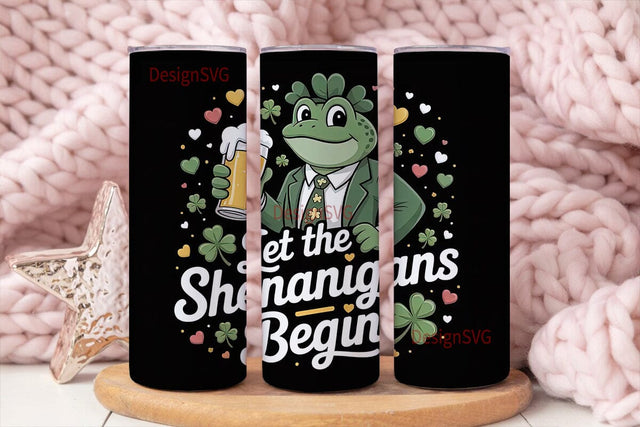St. Patrick's Day Frog 20oz Tumbler Wrap Sublimation DesignSVG 