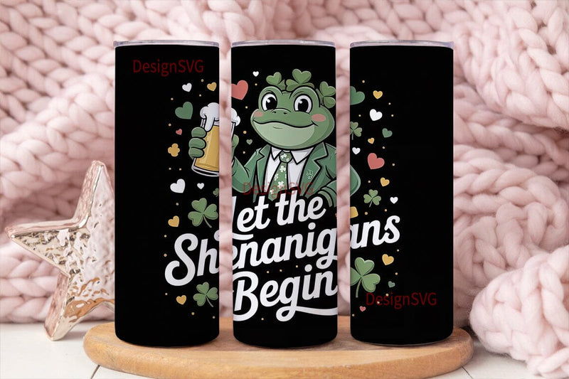 St. Patrick's Day Frog 20oz Tumbler Wrap Sublimation DesignSVG 