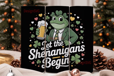 St. Patrick's Day Frog 20oz Tumbler Wrap Sublimation DesignSVG 
