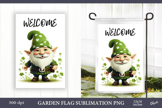 St Patricks Day Garden Flag PNG. Printable Design PNG Sublimation Olga Terlyanskaya 