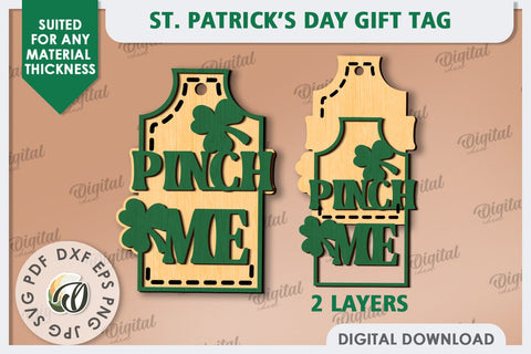 St. Patrick’s Day Gift Tag Laser Cut. Lucky Charm SVG SVG Evgenyia Guschina 