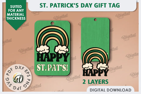 St. Patrick’s Day Gift Tag Laser Cut. Lucky Charm SVG SVG Evgenyia Guschina 