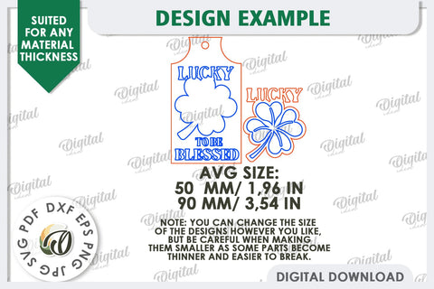 St. Patrick’s Day Gift Tag Laser Cut. Lucky Charm SVG SVG Evgenyia Guschina 