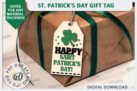 St. Patrick’s Day Gift Tag Laser Cut. Lucky Charm SVG SVG Evgenyia Guschina 