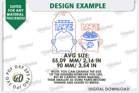 St. Patrick’s Day Gift Tag Laser Cut. Lucky Charm SVG SVG Evgenyia Guschina 
