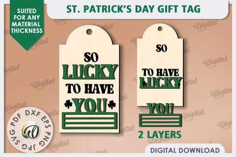 St. Patrick’s Day Gift Tag Laser Cut. Lucky Charm SVG SVG Evgenyia Guschina 