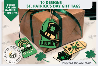 St. Patrick’s Day Gift Tags Laser Cut Bundle. Gift Tags SVG SVG Evgenyia Guschina 