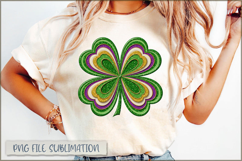 St. Patrick's Day Glitter Shamrock PNG Sublimation Shetara Begum 