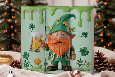 St. Patrick's Day Gnome 20oz Tumbler Sublimation DesignSVG 