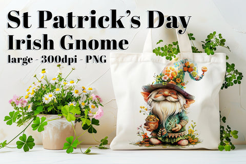 St Patrick’s Day Gnome Clipart, Sublimation Gnome, Irish Gnome PNG, d1 Sublimation Designing with Marlo 
