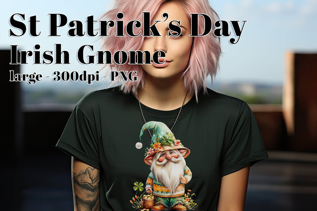 St Patrick’s Day Gnome Clipart, Sublimation Gnome, Irish Gnome PNG, d5 Sublimation Designing with Marlo 