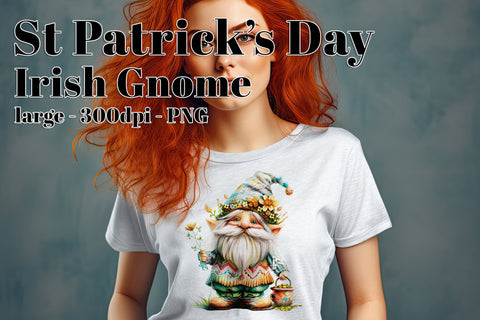 St Patrick’s Day Gnome Clipart, Sublimation Gnome, Irish Gnome PNG, d6 Sublimation Designing with Marlo 