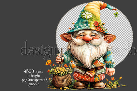 St Patrick’s Day Gnome Clipart, Sublimation Gnome, Irish Gnome PNG, d7 Sublimation Designing with Marlo 
