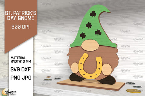 St. Patrick's Day Gnome SVG Bundle. Stand Gnome Laser Cut SVG Evgenyia Guschina 