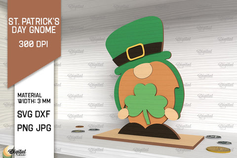 St. Patrick's Day Gnome SVG Bundle. Stand Gnome Laser Cut SVG Evgenyia Guschina 