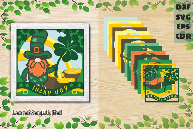St Patricks day Gnome svg Shamrock svg Irish leprechaun svg 3D Paper LanaMagDigital 